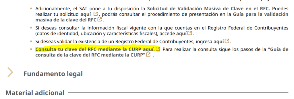 consulta RFC CURP