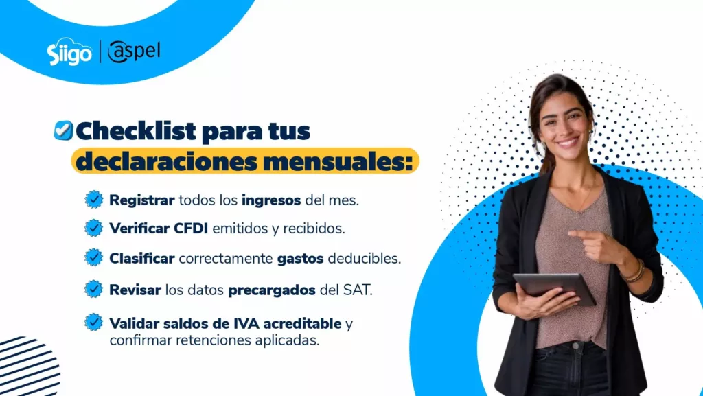 Checklist declaración mensual SAT